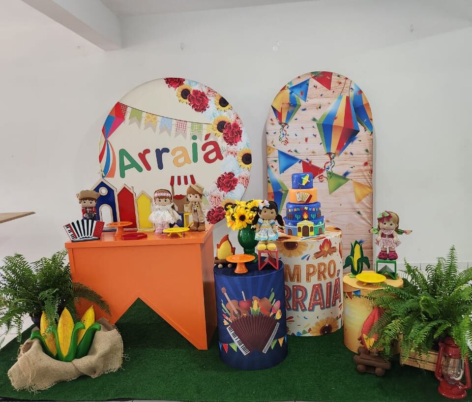Decoração de arraiá no Espaço Sabará